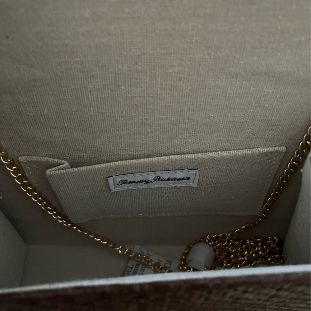 Tommy Bahama Dark Brown Bamboo-Handle Top-Handle Bag - Picture 4 of 4